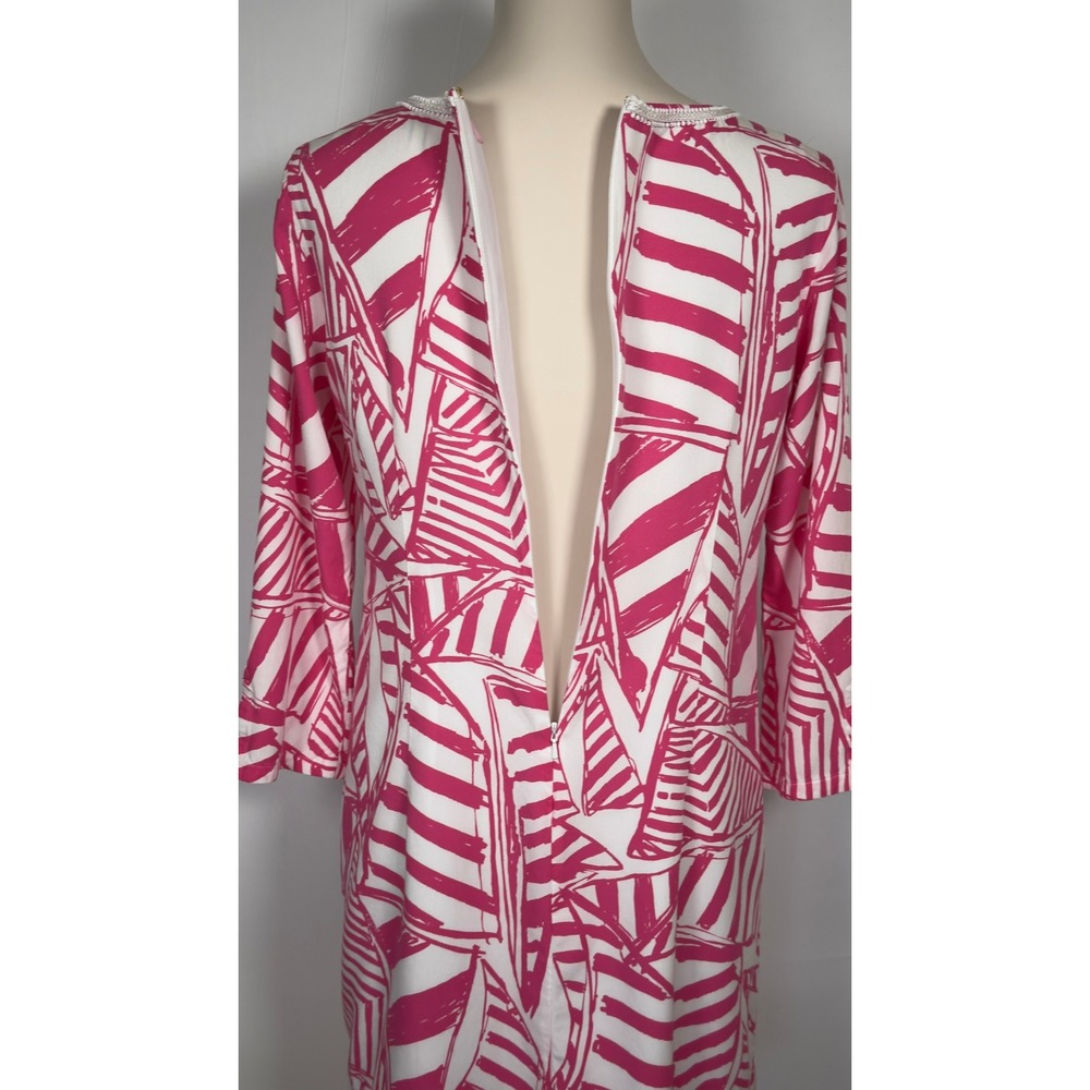 Lilly Pulitzer Pink White with Beaded Detail Shift Dress Size Small - Picture 8 of 11